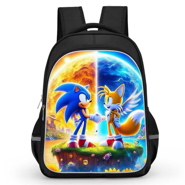 Cartoon Hedgehog Pattern Backpack for Primary School Students, Easy-to-Carry School Bag-FO- Sonic the Hedgehog 31