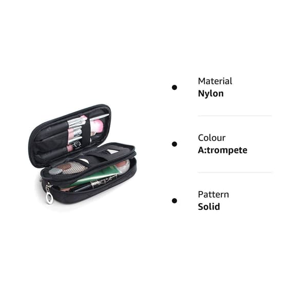 Makeuptaske med spejl 2-lags kosmetisk organisering, sort-FO-