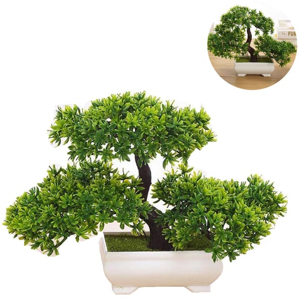 Bonsai Plant, Artificial Plant, Artificial Bonsai Tree, Pine Plastic for Office/Windowsill/Garden-FO-
