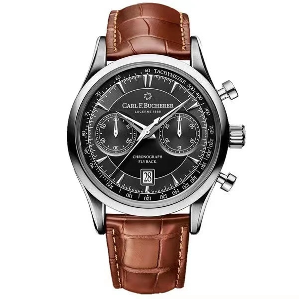 Carl F. Bucherer Herrklockor Lyxmärke Kvarts Armbandsur Automatisk Rörelsepresenter Vattentät Klocka för Män brown