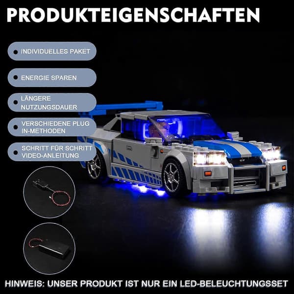LED Lighting Kit Compatible with Nissan Skyline GTR Creative Toy Lights-FO-