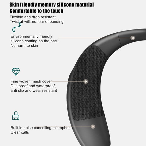 Bluetooth 5.0 halsbåndshøjttaler med støjreducerende mikrofon og 3D stereolyd