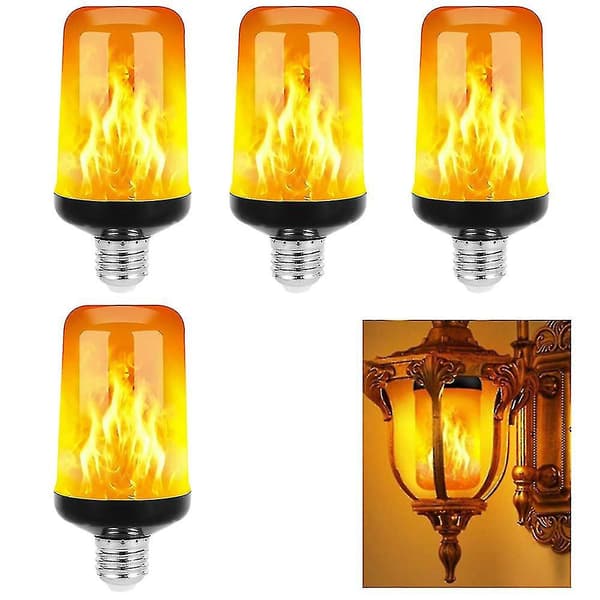 Flicker Flame Effect LED-pære, 4 lystilstande, E26/E27-sokkel, til jul-FO-