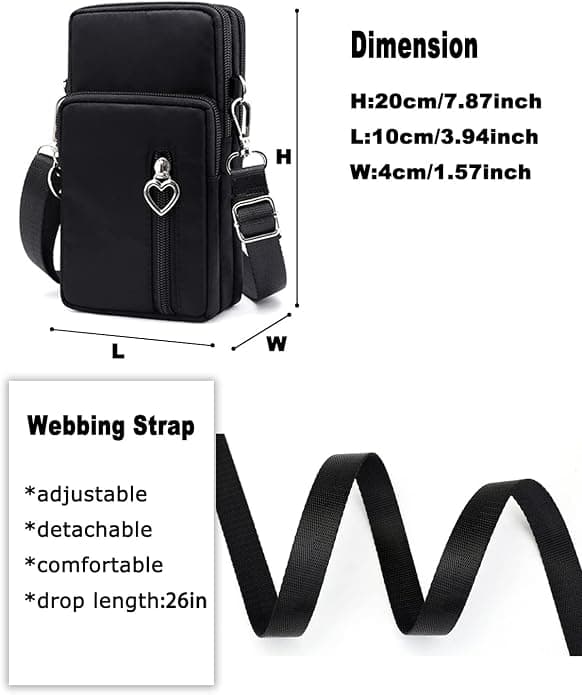 Dam Crossbody Mobilväska Dam Axelväskor 3 Lager, ZQKLA-FO-