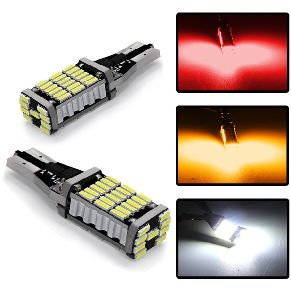 2kpl T15 4014 45smd Led Super Bright LED-lamput takavaloille Varmuuskopiointi Pysäköintivalo Red Light