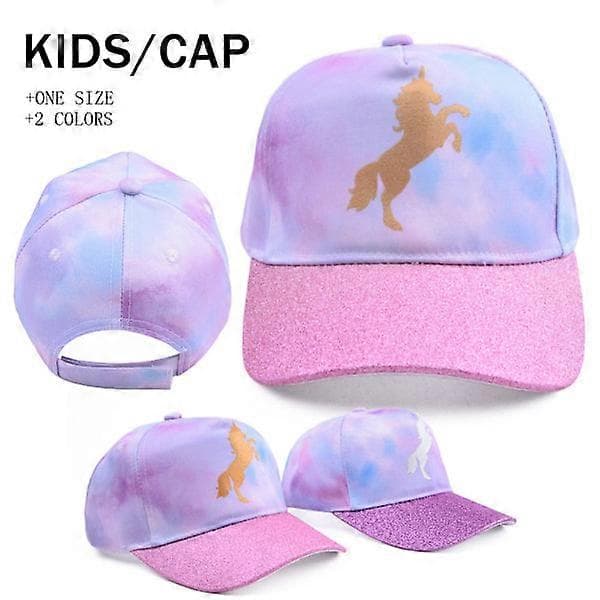 Pige baseballkasket Tie-Dye Enhjørningehatte til piger Justerbar Børn-FO-