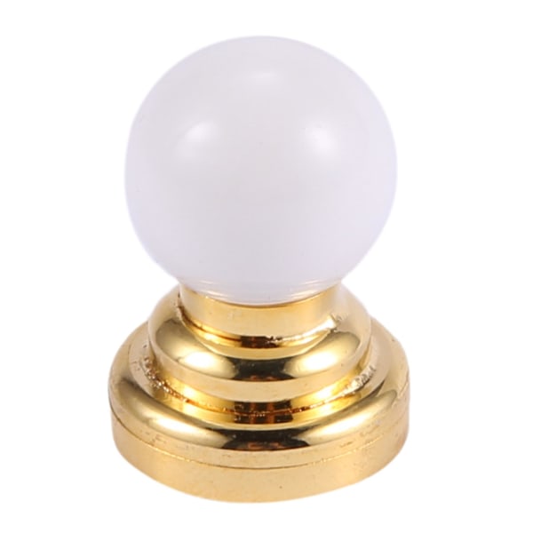 1:12 Dukkehus Miniatyr Globe Hvit Tak LED Lys Belysning Lampe Med Batteri