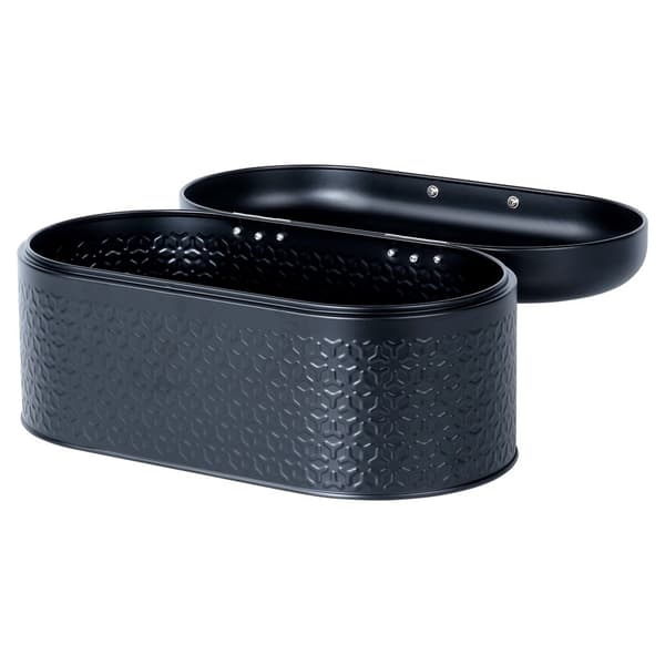 Spacious and stylish bread bin in black steel for fresh bread 1926