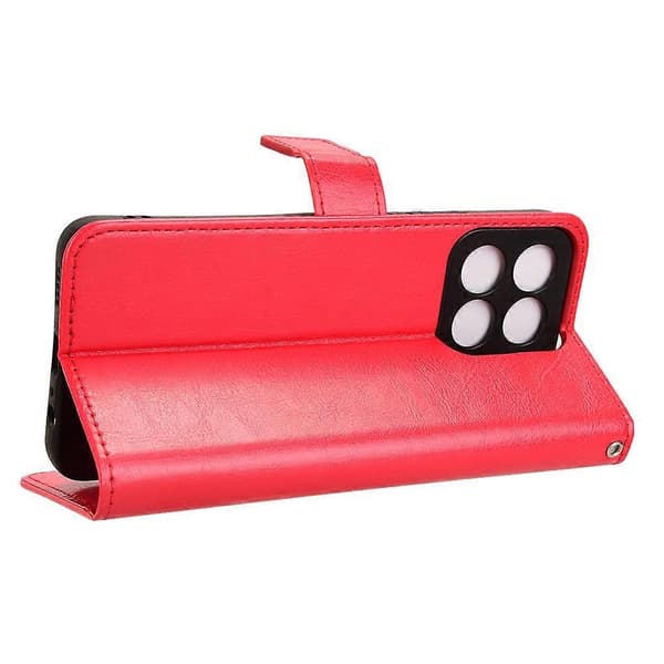 For Honor 200 Smart 5G/ Play 60 Plus 5G Stand Case Leather Wallet Phone Case Crazy Horse Texture-FO- Red