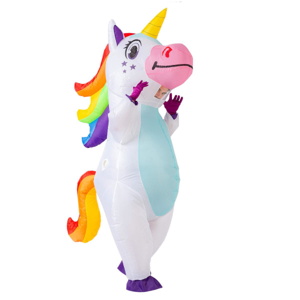 Creations Uppblåsbar Enhörningsdräkt Full Body Unicorn Air Blow-up Deluxe Halloween-dräkt - Vuxenstorlek 150-190 cm
