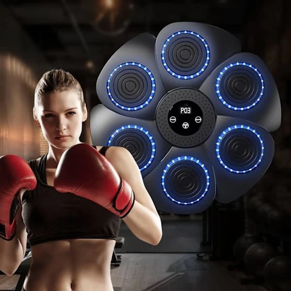 Musical Boxing Machine, Smart Wall-Mounted Boxing Machine - Bluetooth with Boxing Gloves for Adults and Children, 9 Speeds and Countdown Modes-FO-