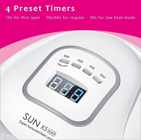 120W UV LED neglelampe med 10s/30s/60s/99s Quick Cure Timer-FO-