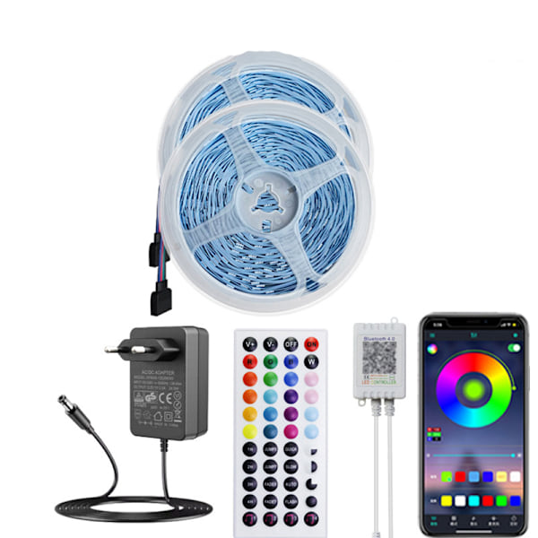 INF LED-ljusremsa med Bluetooth-fjärrkontroll RGB LED-ljuslist 20 meter