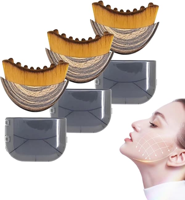 Drenasjemassasje, drenasjebørste, konturbørste, ansiktsverktøy, skulptering av hake og kjevelinje{KDO} 3pcs