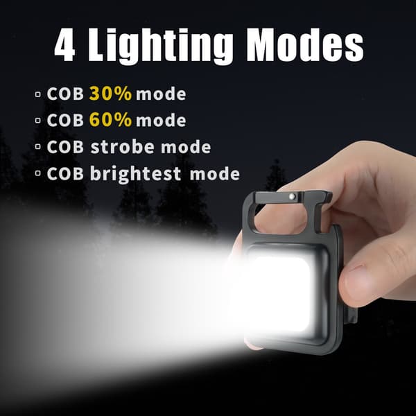 Small Flashlight, 1000 Lumen Bright Rechargeable Keychain Light-FO-