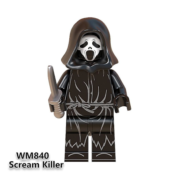 8 stk/ sæt Hede Gyserfilmfigurer Minifigurer Billy Freddy Jason Byggesten Minifigurer Legetøj Børn Halloween Kreative Gaver Gaver[HK]