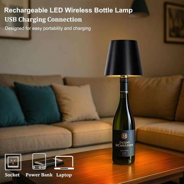 Electric bar table lamp atmosphere lamp outdoor camping lamp table lamp wine bottle night light-FO-