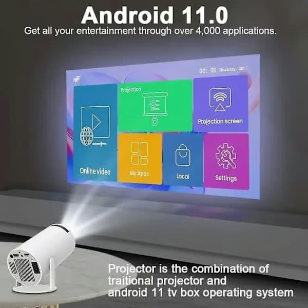 Högkvalitativ Ny 5G 4K Projektor Smart HD LED WiFi Bluetooth HDMI USB Android Hemmabio[ch]