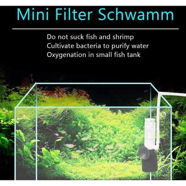Praktisk akvariefilter, fiskefilter, biokjemisk svampfilter A
