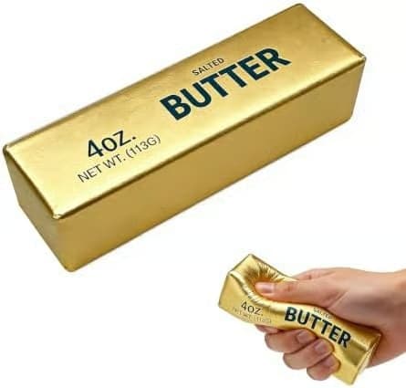 2 stk. gyldent smør-squishy, langsomt stigende guld-smørstang squishy-legetøj 2
