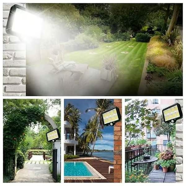 2-pack 2000 Lumen 160 Solvägglampor IP65 Vattentät Trådbunden Rörelsesensor Säkerhetsbelysning 360 D