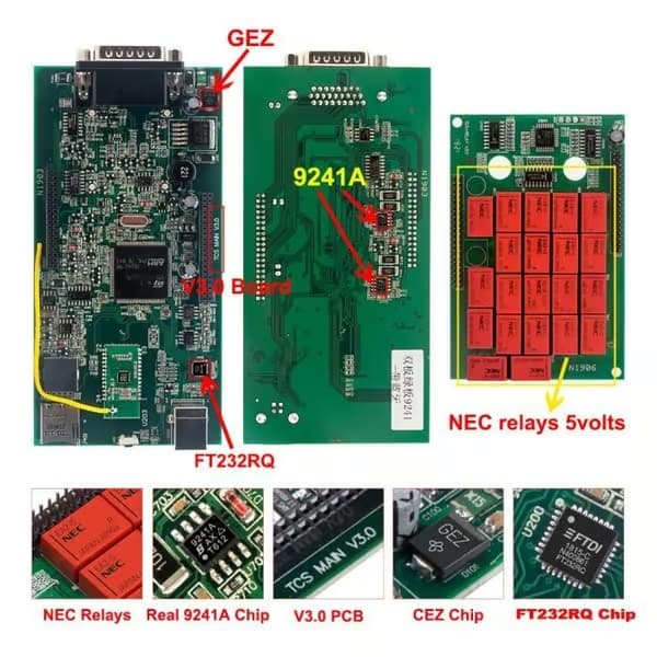 Diagnostikverktyg - DS150E TCS VCI - Bluetooth - OBD2 - Dubbelt kretskort V3.0