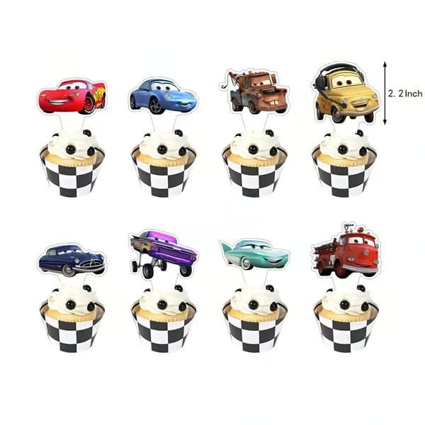 UDSALG Biler Lynet McQueen Tema Fødselsdagsfest Balloner Banner Kage Topper Sæt Dekor