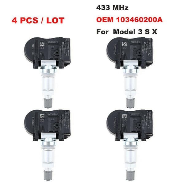 1 sæt med 4 TPMS 433mhz dæktrykssensorer til Model S Model X Model 3 1034602-00-a 103460200a