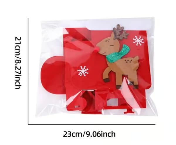 Filt julepose julemand æblepose juletræspynt tegneserie elg slikpose Christmas tree