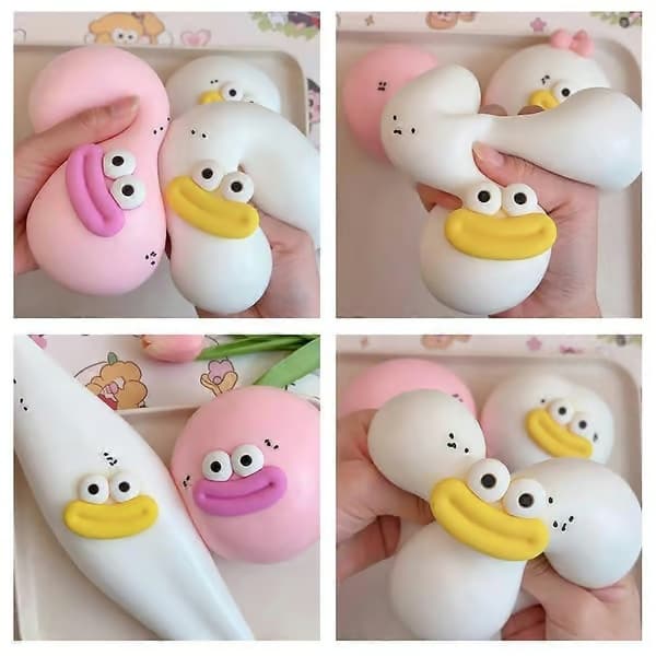 Søt dumpling-klemleke - 9 cm stressball med langsom retur White