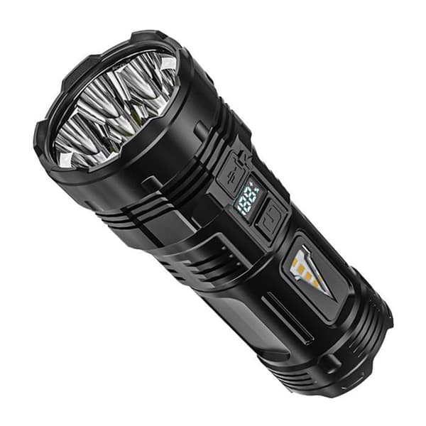 USB-ladattava LED-taskulamppu, 4 tilaa, pitkä kantama, iskunkestävä ABS - 17,5 cm