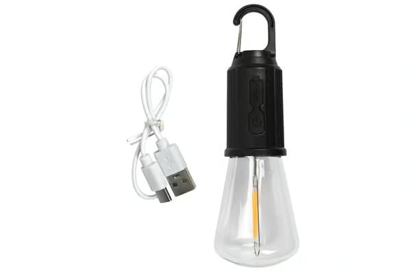 Campinglampe med karabinhage, genopladelig, tilbehør til hjemmebelysning