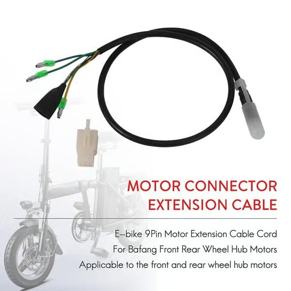 1 stk. 60 cm E-cykel 9-pin motorforlængerkabel