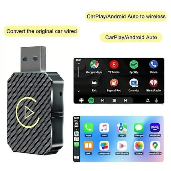 2-in-1 langaton CarPlay-sovitin Android Auto langaton sovitin Smart Mini Box USB-dongle Plug and Play WiFi nopea yhteys hopea