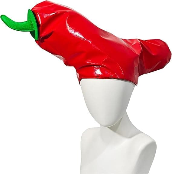 Sjove chili-festhatte, lavet af åndbart polyester, perfekte til påskefester og udklædningssjov.