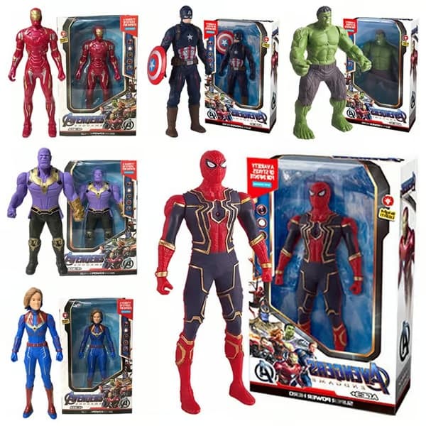 Avengers Shining-figurer: Captain America, Spider-Man og Iron Man model-samlerobjekter Hulk (joints movable)