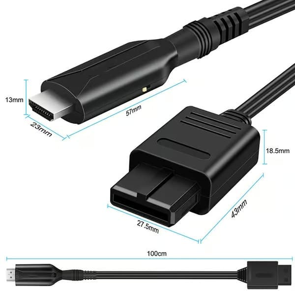 HDMI-adapterkonverteringskabel for Nintendo Gamecube, Super NES/SNES og N64