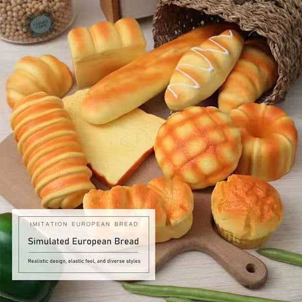 Simuleret brød stresslindrende legetøj sød mad squishies brød blødt langsomt stigende brødformet klemmelegetøj til børn og voksne EE E