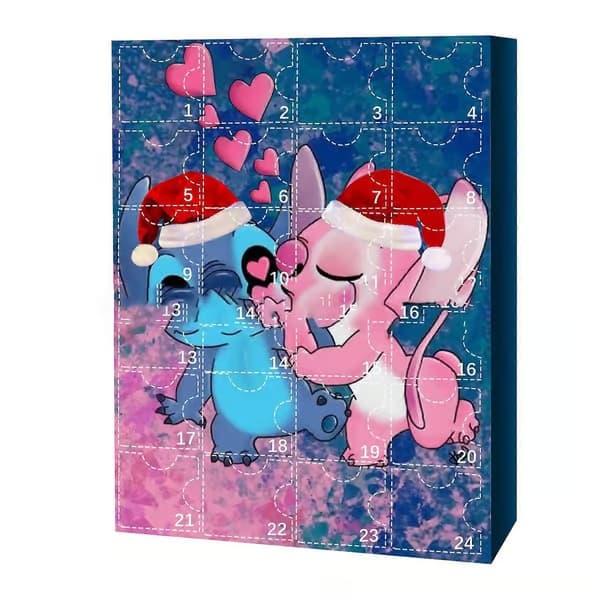 Jule-adventskalender - 24 nedtællings-Stitch Disney søde Mickey-pynt, håndlavet blind box-dukke Mickey Mouse A