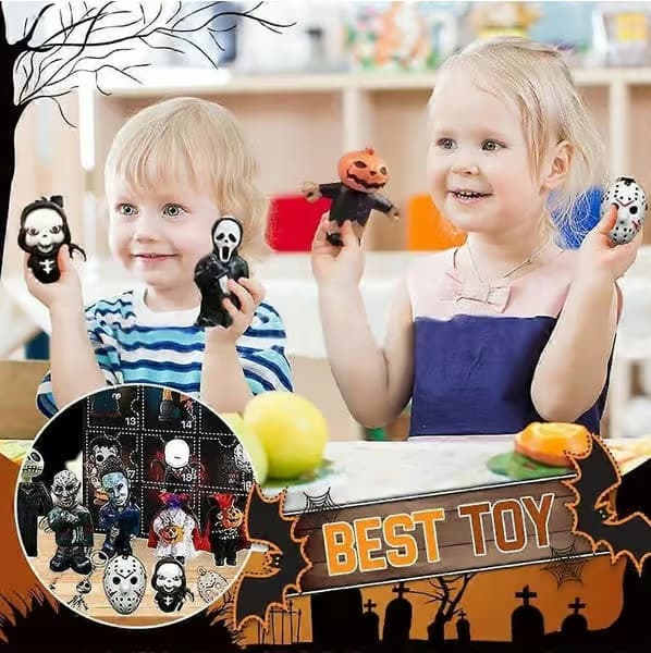 Jule- og Halloween-nedtællingskalender - 24-dages julekalender med pynt, \"Blind Box\"-legetøj til nedtælling til højtiderne, Stil 2