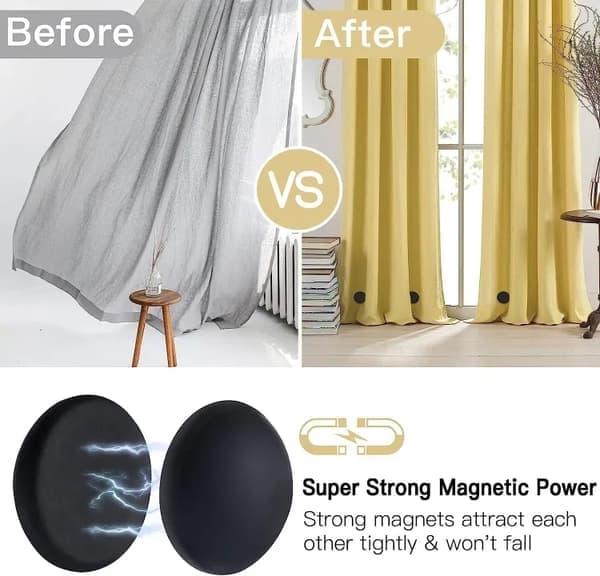 3-pack duschdraperimagneter - starka rostfria magneter med silikonskydd, vikter för duschdraperi, tysta, förhindrar att draperiet blåser 4-Pack