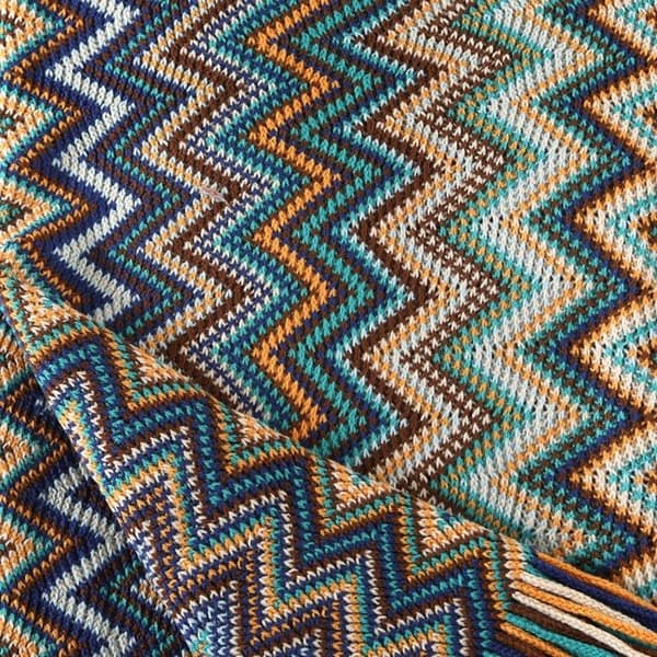 Bohemsk Tribal Sofateppe - Blå - 130 x 200 cm - Mandala Mønster