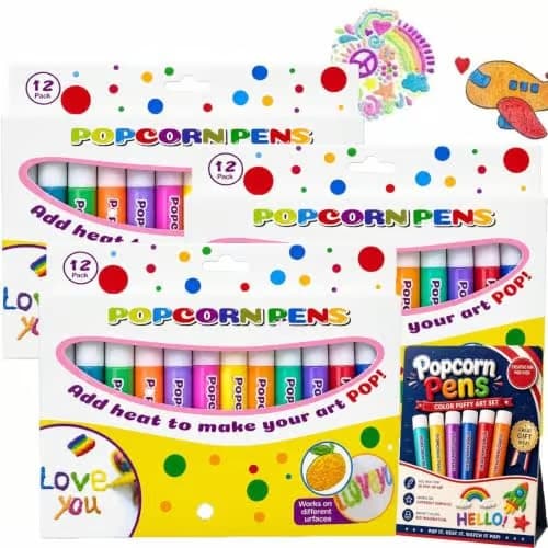 3D-kuplakynät, pullistuva popcorn-maalisetti, 36 kpl 36 PC