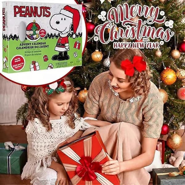 2026 Julekalender Peanuts-SNOOPY Figurer Tilbehør 24 dagers nedtelling Morsom julegave til barn Blindboks-overraskelse