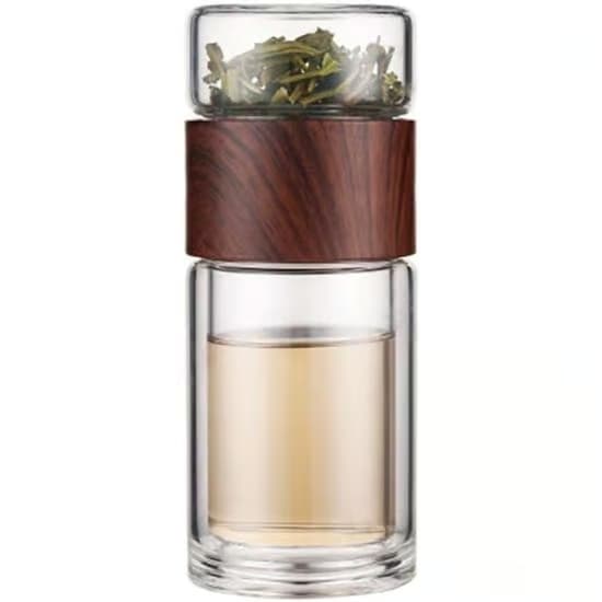 Te-infuserare - Glas - 300 ml - Dubbelväggig - Bärbar - Giftfri