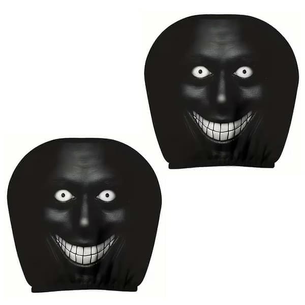 Ghost Face Nackstödsskydd, Universella Elastiska Modeller Nackstöd, Rolig Dekoration för Bilinteriör Fordon Lastbil SUV 40 2pc