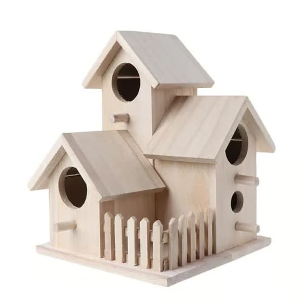 Fuglehus - SURENHAP - Træfuglehus 20,5x15,5x15,5 cm - Fuglefoderbræt - Robust konstruktion