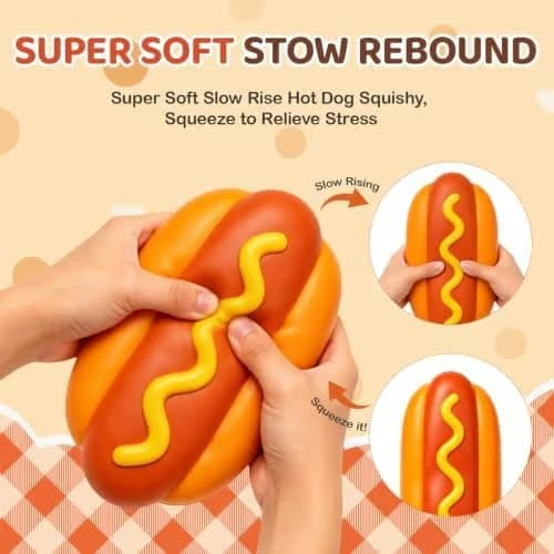 Jumbo Squishy Pølse i brød – Kolossal klembar leke for angstlindring