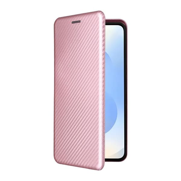 Samsung Galaxy S26 5G-deksel med karbonfibertekstur - Flip-deksel Rosa