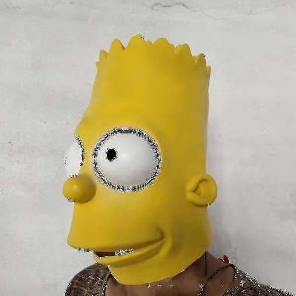 The Simpsons Bart Mask Halloween Högkvalitativ Latex Kostymmask-mxbc